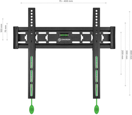 Кронштейн для телевизора Onkron FM5 черный 32"-65" макс.57кг настенный фиксированный