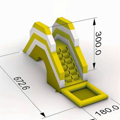 Надувная лестница для бассейна из ПВХ с бассейном, жёлтый, 6,7*1,8*3 м