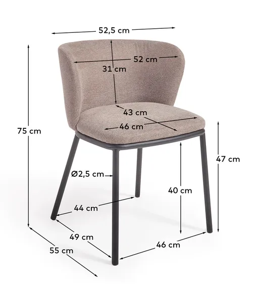 Стул Ciselia, светло-коричневый шенилл