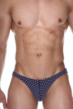 Темно-синие трусы-слипы с принтом в виде бантов (Размер: L) (Цвет: темно-синий)