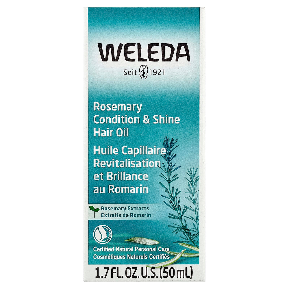 Weleda, масло для волос, улучшение состояния и блеск, с экстрактом розмарина, 50 мл (1,7 жидк. унции)