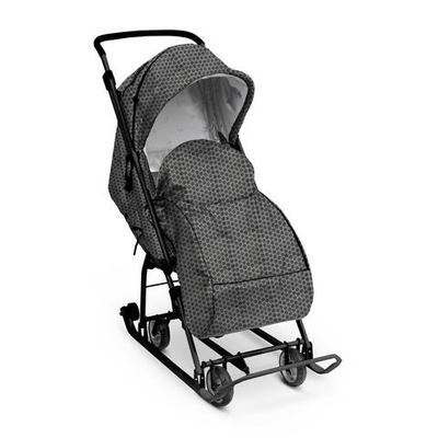 Санки-коляска "Наши Детки 3-1К" синий со звездочками