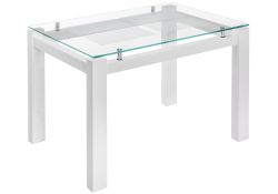 Стеклянный стол Бран 104х74х76 дерево белое