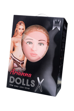 Кукла надувная Dolls-X by TOYFA Arianna с реалистичной головой, блондинка, с двумя отверстиями
