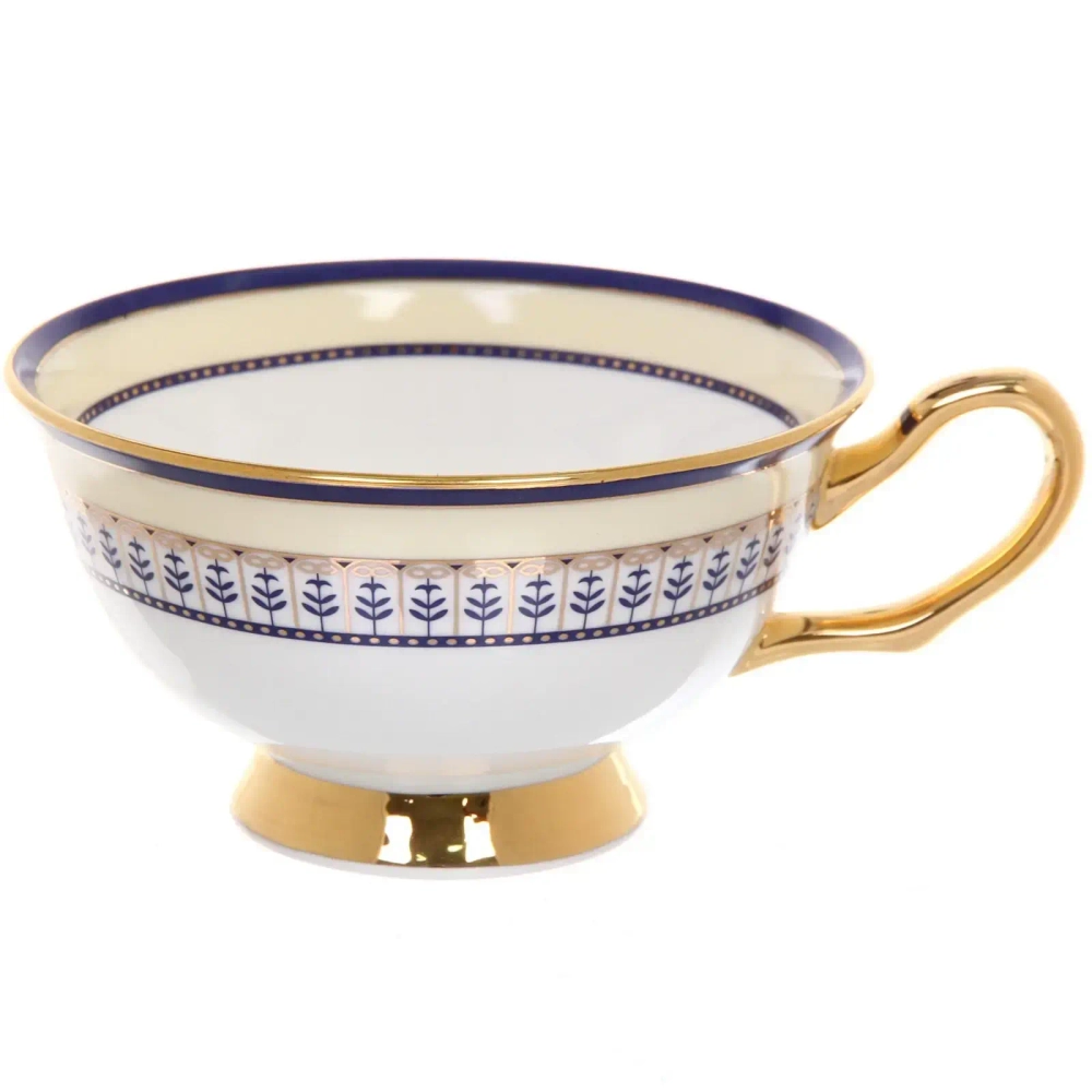 Чайная пара «Royal classic» (кружка 200мл+блюдце) Синий узор, в подарочной коробке