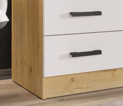 Комод К800 Дуб вотан/ Белый гладкий, 800, 830, 440 МФ "Эра"