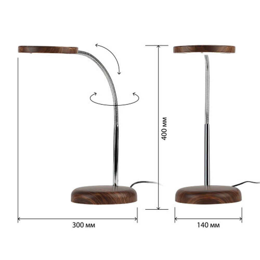 Настольный светильник ЭРА NLED-436-8W-WOOD светодиодный дерево