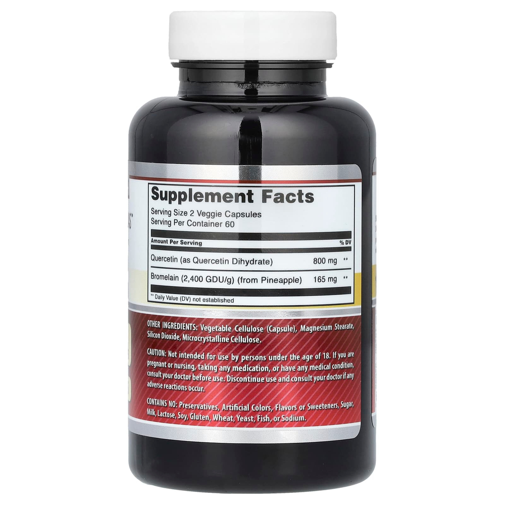 Amazing Nutrition, кверцетин и бромелаин, 120 растительных капсул