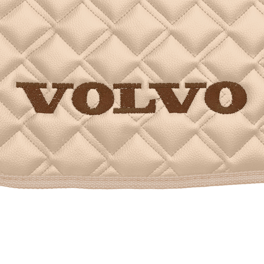 Ковры VOLVO FM до 2008 года (экокожа, бежевый, бежевый кант, коричневая вышивка)