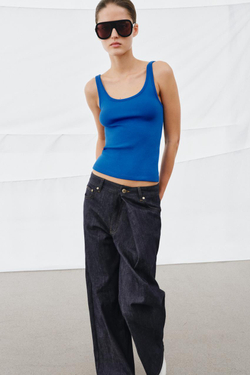 ZARA МАЙКА НА БРЕТЕЛЯХ, СИНИЙ ЭЛЕКТРИК