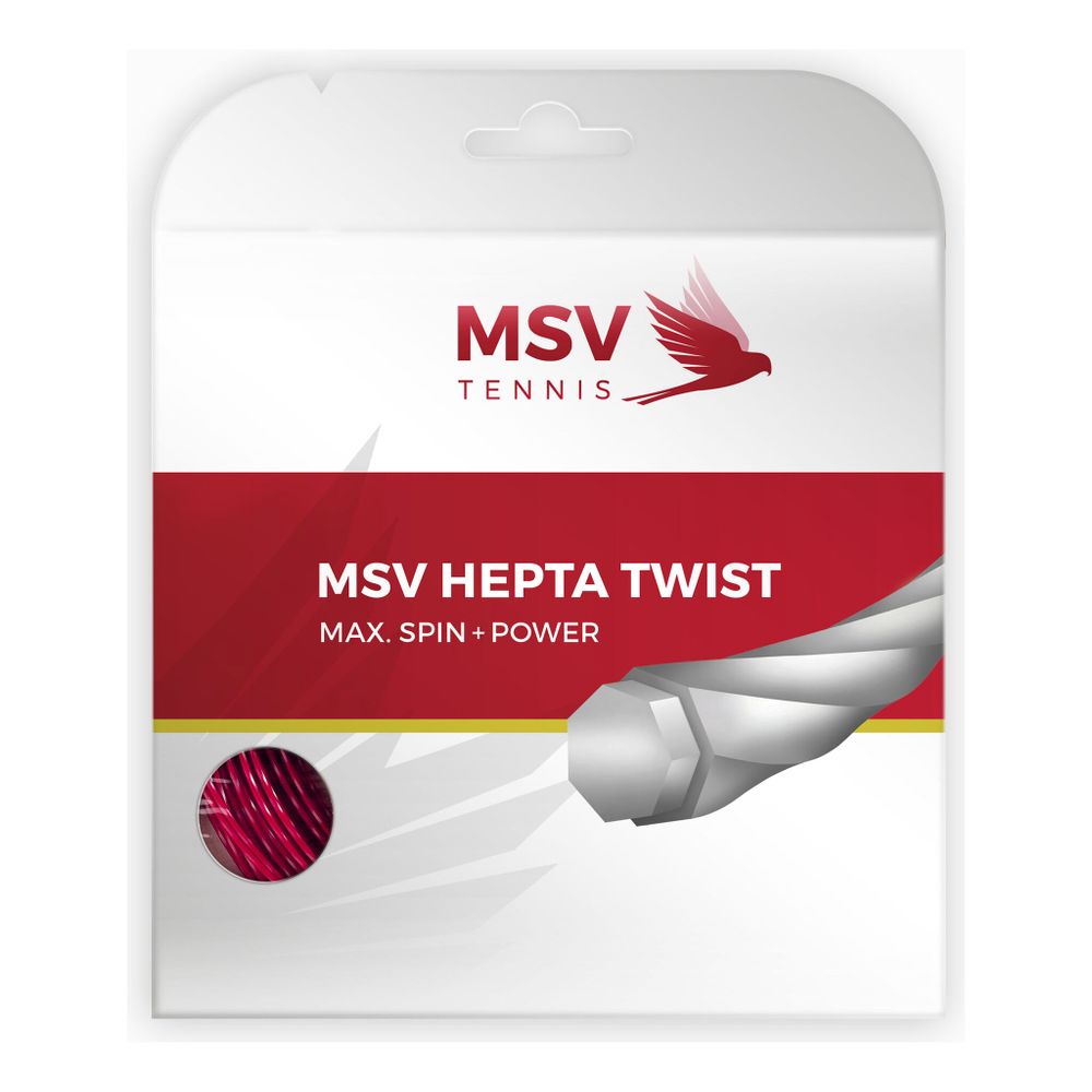 Струны теннисные MSV Hepta - Twist String Set 12m - Red