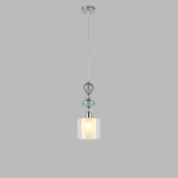 8292/1A MODERNI LN26 367 хром/белый/прозрачный, металл/стекло/хрусталь Подвес E27 1*60W 220V GANNA