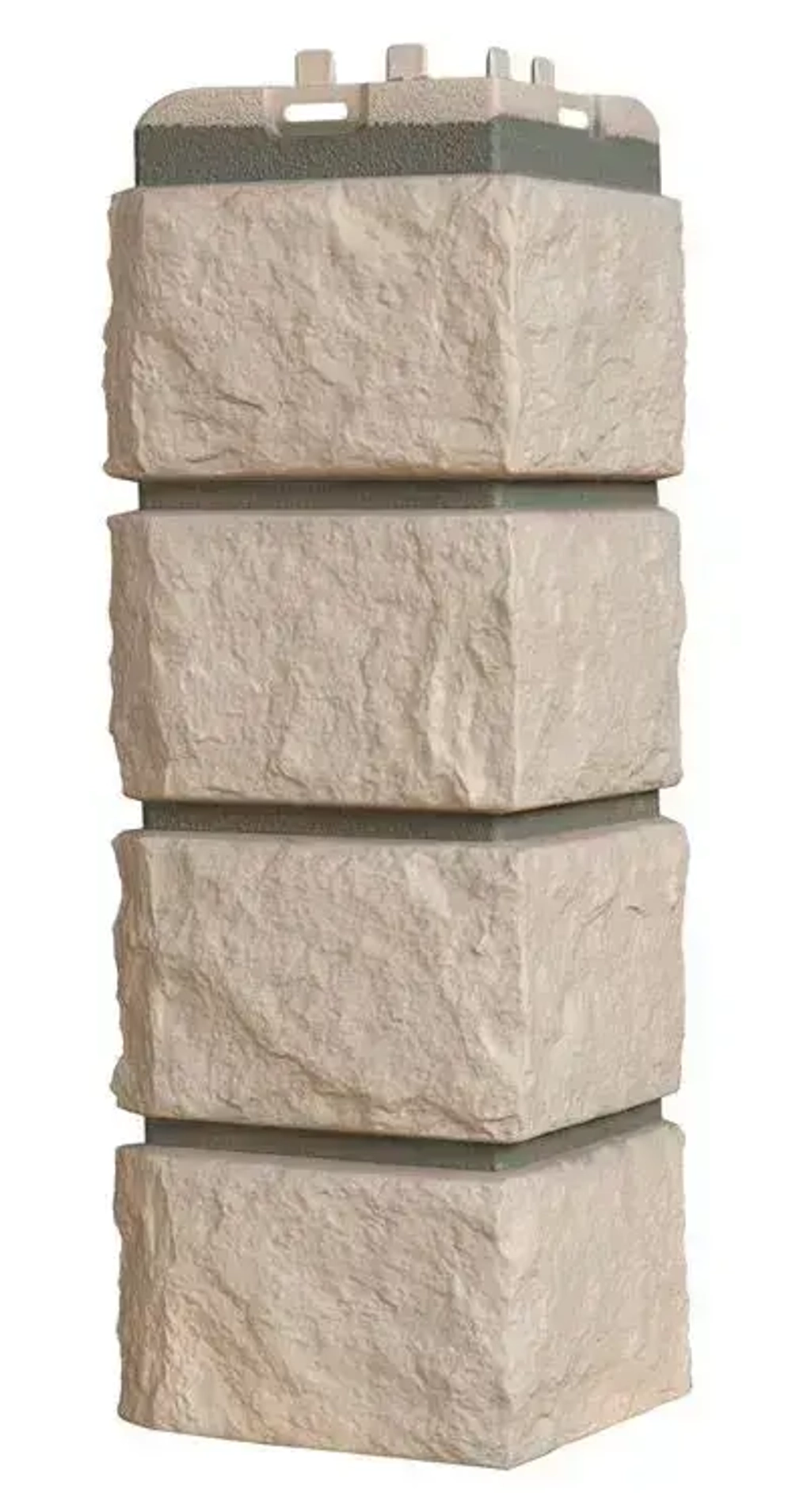 Угол наружный GL Колотый Камень Design Бежевый (шов RAL7006) 0,424/0,392*0,153м (1уп12шт)