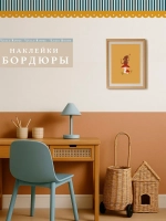 Наклейки на стены бордюр волна синий