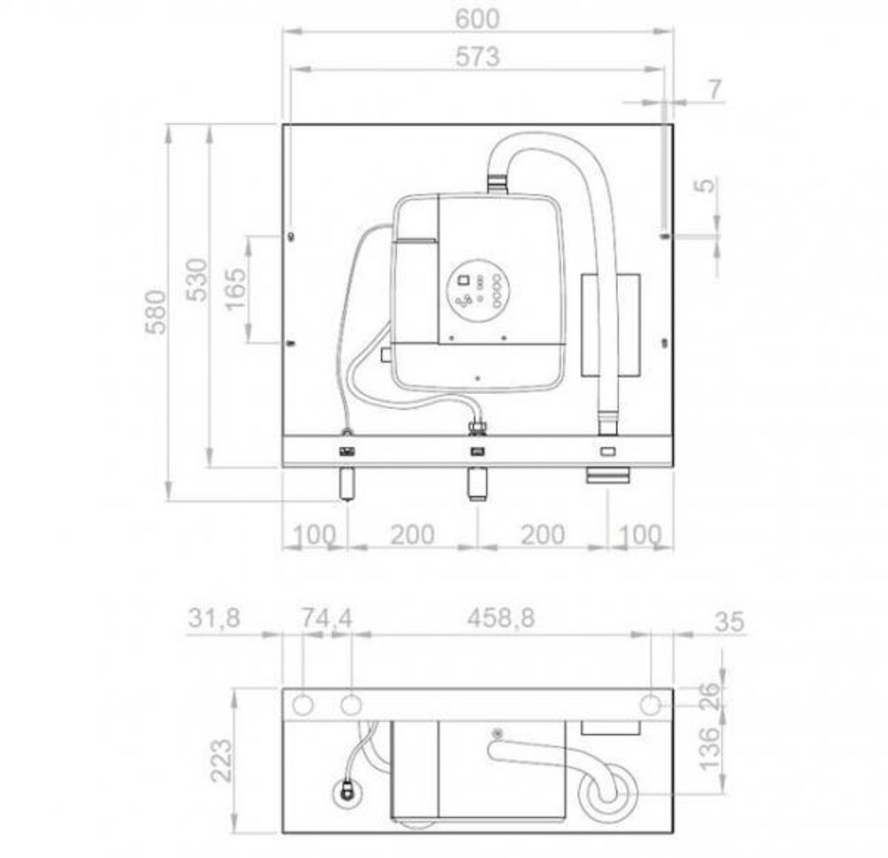 Встраиваемый блок с сушилкой CONCEPT3, краном, дозатором для мыла для MUMO.12053.CTS матовый