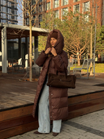 Пуховик Сахалин макси шоколад