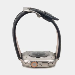 Ремешок для Apple Watch Ultra 49mm из кожи сафьяно,черного цвета