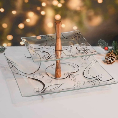 Фруктовница 2-х ярусная "Шафран" черная, Э20-3,5