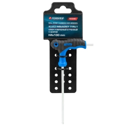 Ключ Т-образный 6-гранный с шаром и прорезиненной рукояткойH4x100мм, на пластиковом держателе Forsage F-76504G