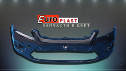 Передний бампер синий Ford Focus 2 2007-2009