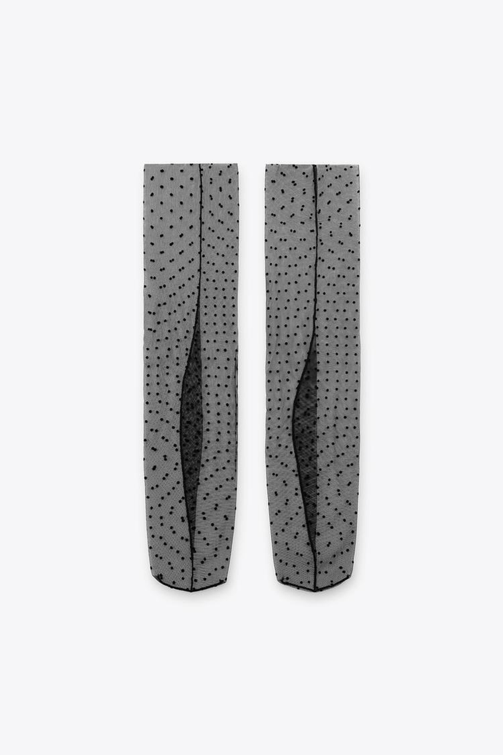 ZARA ВЫСОКИЕ НОСКИ В ГОРОШЕК, ЧЕРНЫЙ