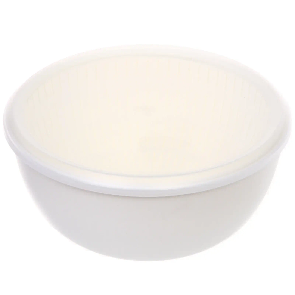 Дуршлаг пластиковый «Фаттория» 24*11см двойной с чашей и крышкой