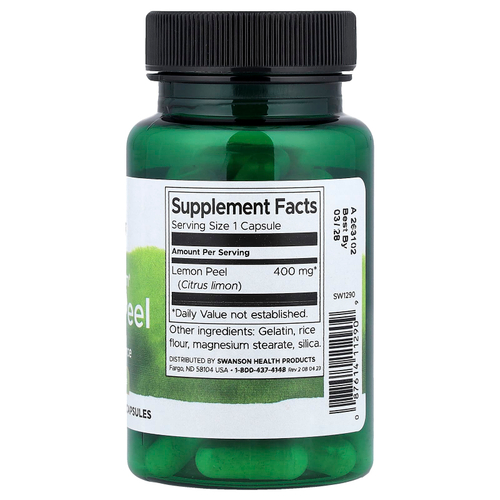 Swanson Vitamins, Full Spectrum®, лимонная цедра, 400 мг, 60 капсул