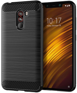 Чехол для Xiaomi Pocophone F1 цвет Black (черный), серия Carbon от Caseport