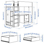 Кровать двухъярусная - IKEA SMÅSTAD/SMASTAD/СМОСТАД ИКЕА, 90х200 см, белый