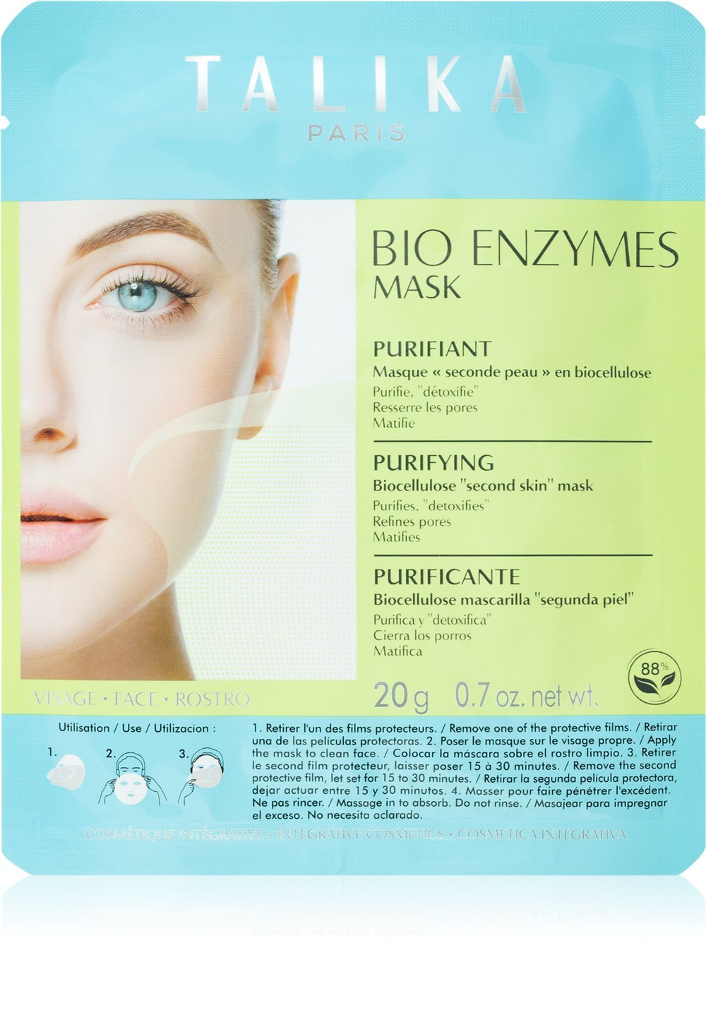 Talika Bio Enzymes Mask Purifying - тканевая маска с очищающим и освежающим эффектом. /   20  g  / GTIN 3139436040001