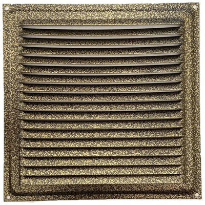 Решетка вентиляционная металлическая 175х175 накладная, бронза