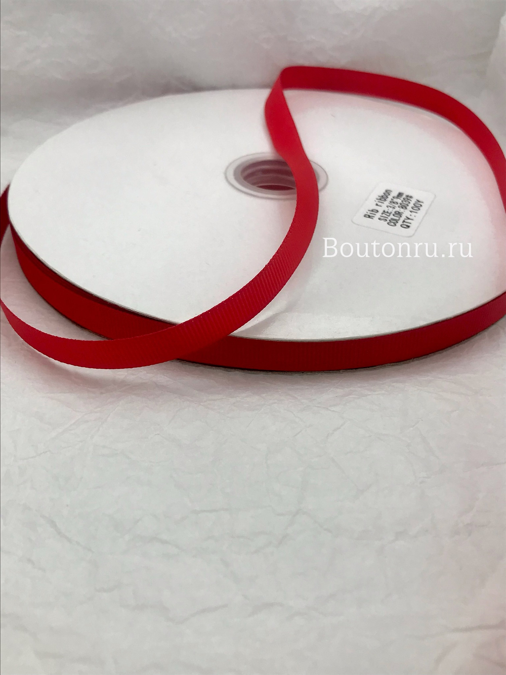 Репсовая лента красная 1 см