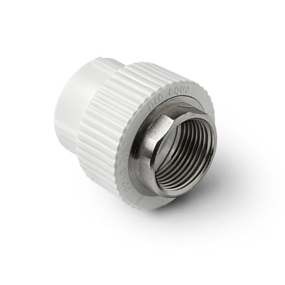 Муфта комбинированная ПП 32-1'' PN 25, под ключ, с внутренней резьбой, белая, Pro Aqua PA22518P
