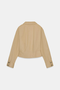 ZARA ПРИТАЛЕННАЯ РУБАШКА ИЗ МЯГКОЙ ТКАНИ, РЫЖЕВАТО-КОРИЧНЕВЫЙ