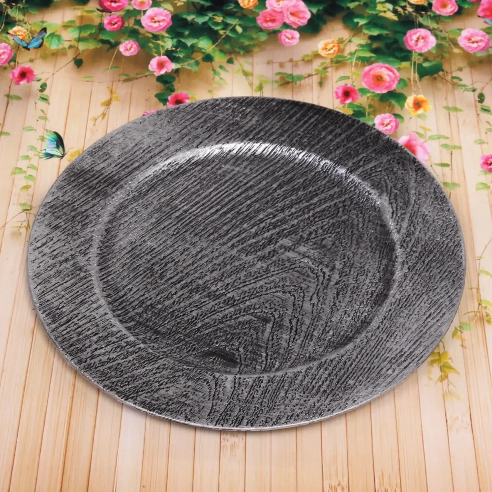 Поднос пластиковый «Эпоха» 33см серебро