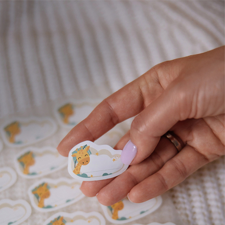 Термонаклейки детские Жираф (бежевый), 18 шт