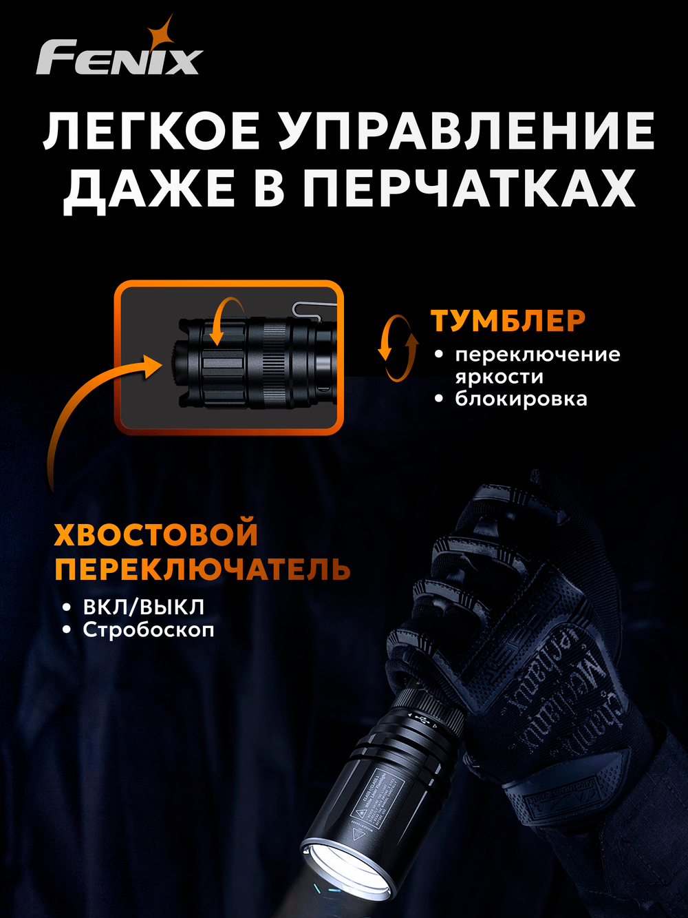 Фонарь Fenix тактический TK30R 500 люмен