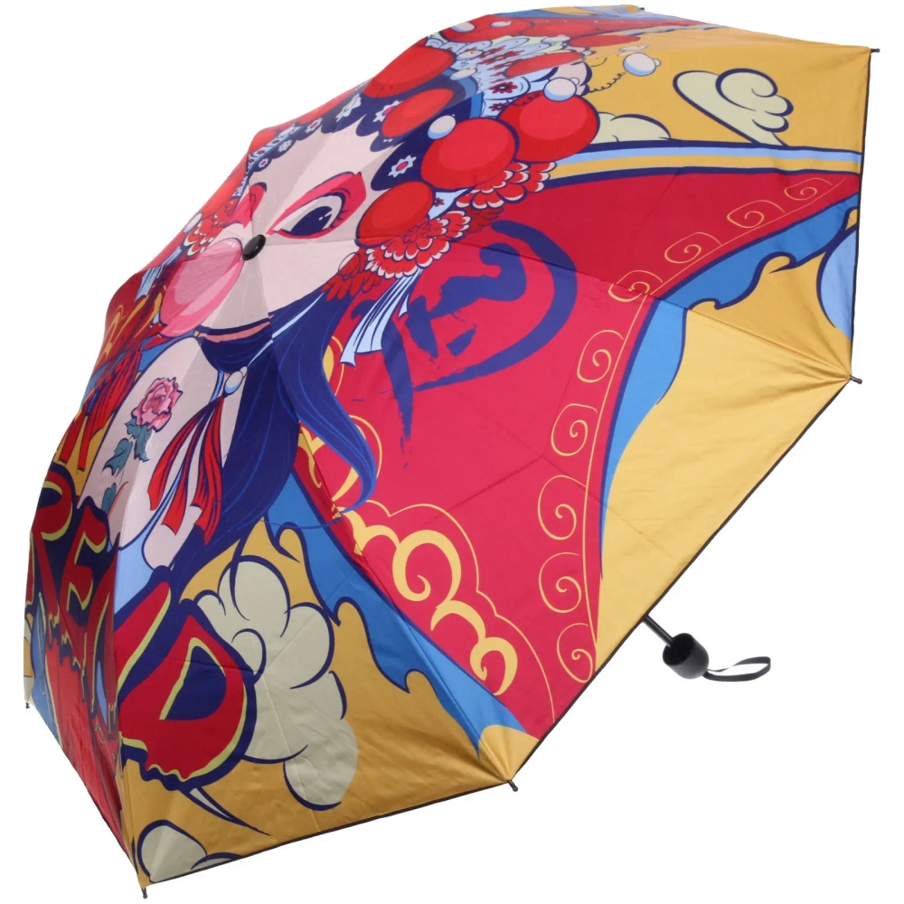Зонт механический ветроустойчивый, матовая ручка «BESTzontik», японские мотивы аниме, длина 25см, d-110см