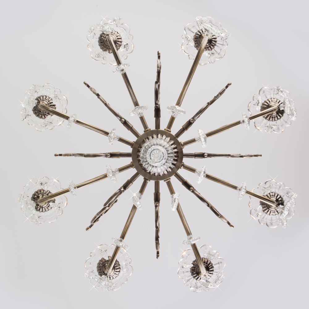 Подвесная люстра 3281/8 античная бронза / прозрачный хрусталь