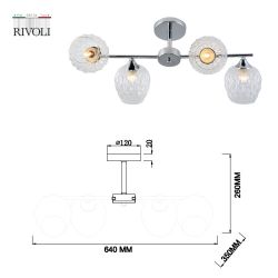 Люстра Rivoli Arlene 3139-304 4 х Е27 60 Вт модерн
