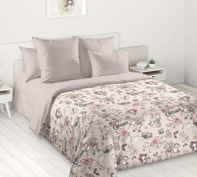 Постельное белье поплин Семейный размер Новогодние игрушки 1