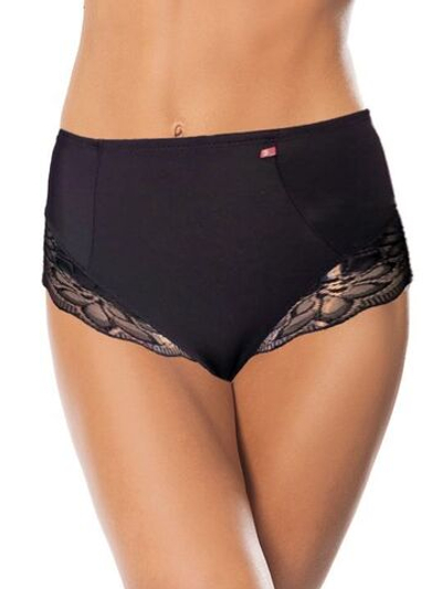 Высокие трусики с кружевом S10 (Размер: 5 размер) (Цвет: черный)