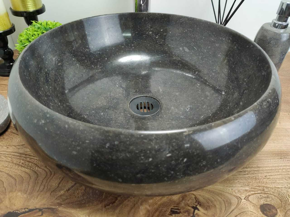 Раковина из мрамора Donut Black Medium DM-60345 45*45*15