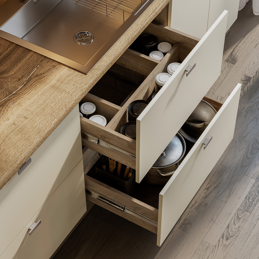 Этна-Алебастр Набор мебели для кухни (комплектация №4) 1200мм