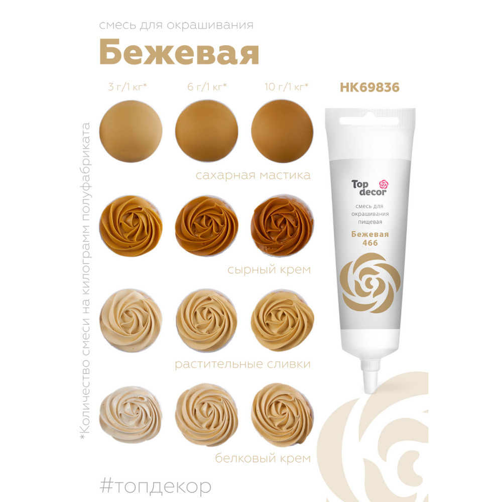 Пищевой краситель гелевый "Бежевый" 100 г