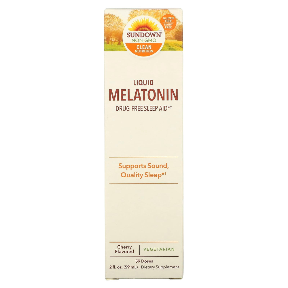 Sundown Naturals, Жидкий мелатонин, Со вкусом вишни, 2 ж. унц.(59 мл)