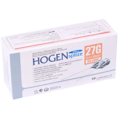 Иглы карпульные 27G 0,4х38 мм Hogen Spitze CK Dental 100 шт