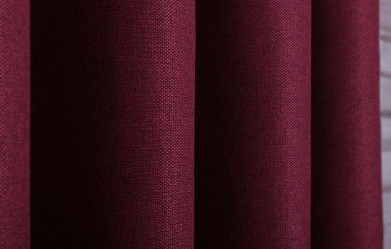 Длинные шторы под лён Oxford (сочная вишня)