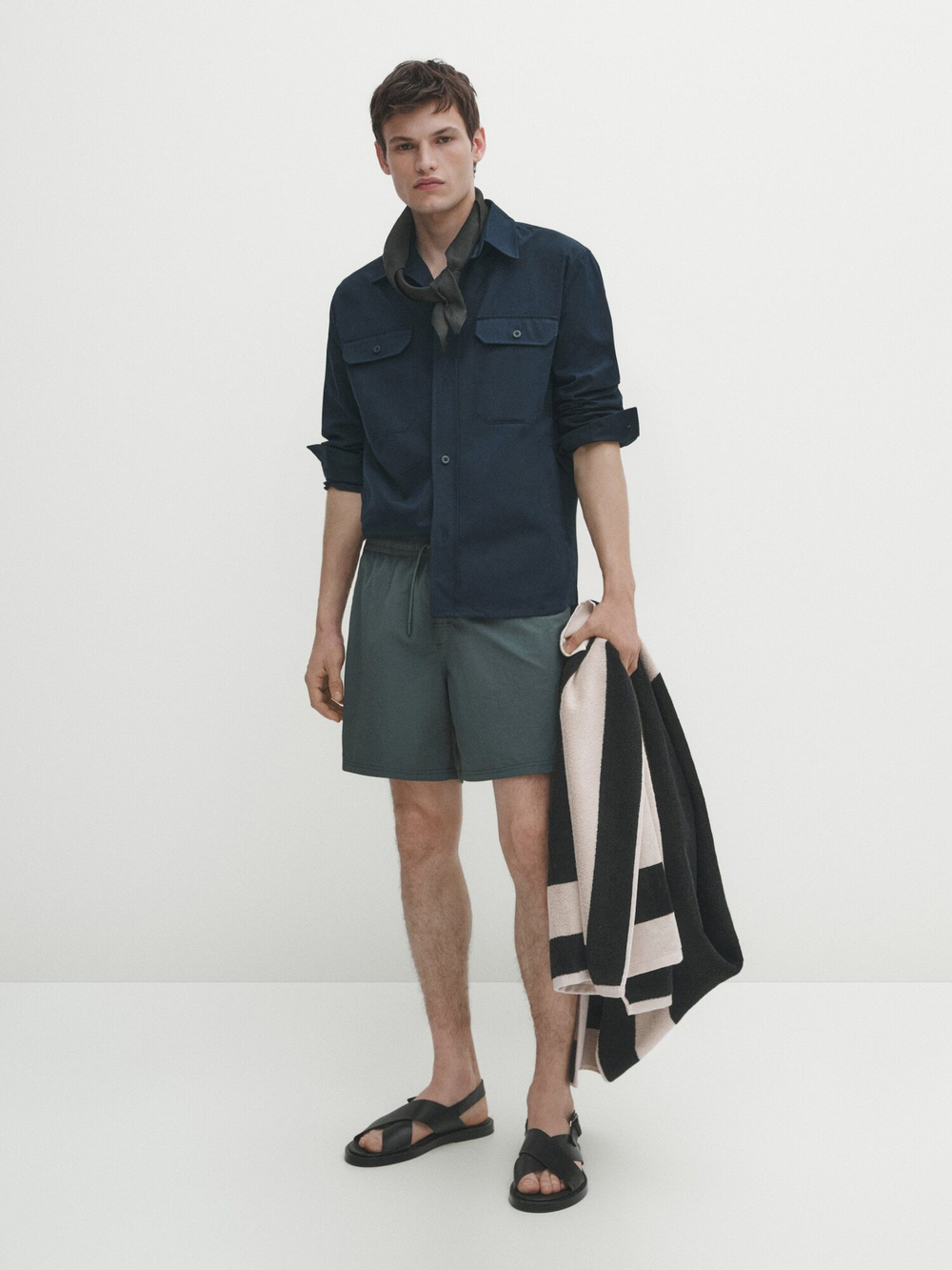 Massimo Dutti Однотонные плавки, темно-зеленый