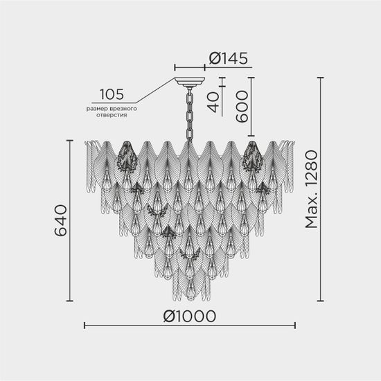 Подвесная люстра MODELUX ML.6228.1000 GD